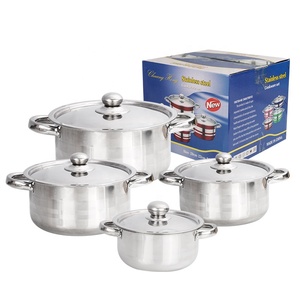 8 Pcs Large Capacity Stainless Steel Soup Pot <strong>Set</strong> High Quality Non-stick <strong>20</strong>-26cm Cookware <strong>Set</strong> with Gift Box