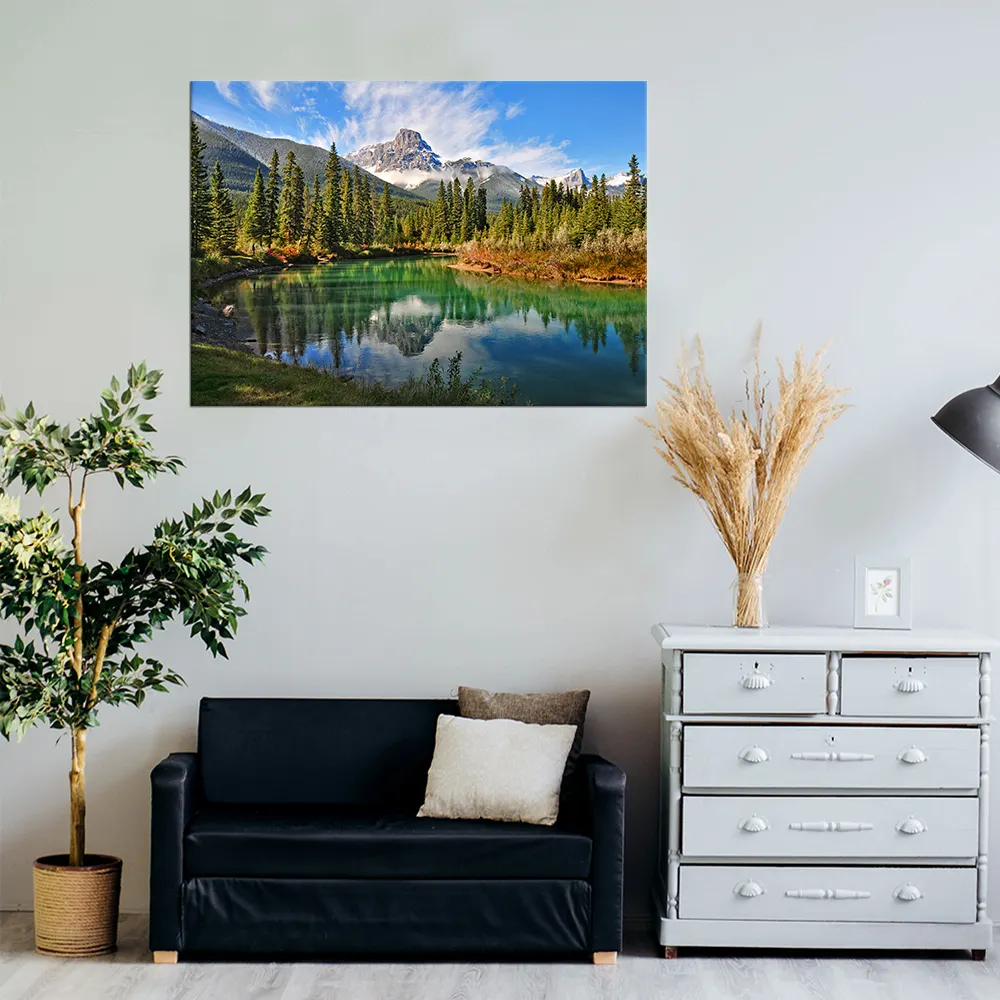 Pantalla colgante de pared de Arte Moderno, imágenes de paisaje natural, pantalla de seda, impresiones fotográficas de vidrio acrílico