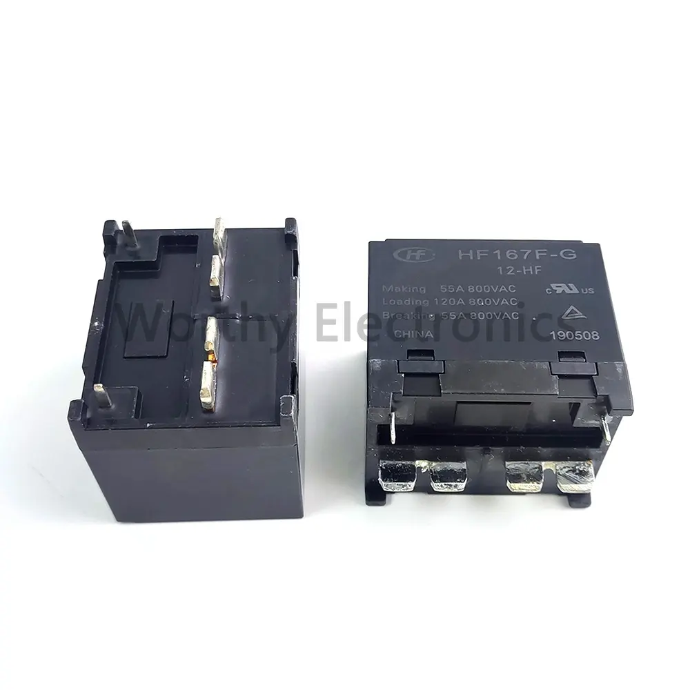 Componente electrónico HF Hongfa Relé electromagnético 12VDC 55A 800VAC 6PIN DIP Módulo de relé de HF167F-G-12-HF