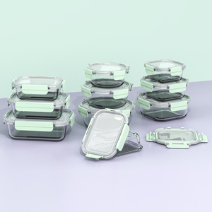 LINUO New Design High-borosilicat Glass <strong>Container</strong> with TPE Injection TPE <strong>Nonstick</strong> Seal Ring for Kitchen - Product Image 5