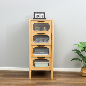 Tầng đứng đêm đứng kệ lưu trữ giá phòng ngủ phòng khách cuối bảng Tủ tre với 4 Acrylic ngăn kéo bàn cạnh giường ngủ - Product Image 3