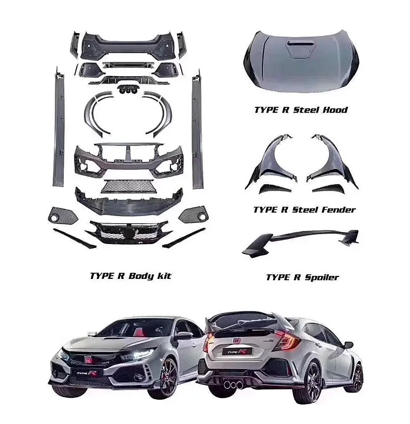 Kit de carrocería para Honda Civic FK7, conjunto de carrocería para Honda Civic FK8 Tipo R, actualización de 2016 a 2020