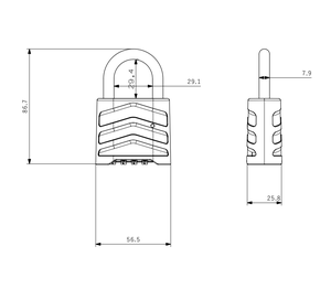 TSA335 3 digitale Kombination TSA Approved Reisekoffer Vorhänge schloss 20mm Einheit Vorhänge schloss Reisegepäck schloss - Product Image 6