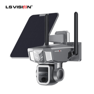 LS VISION 6MP Водонепроницаемая уличная PTZ-камера двойной экран 20X зум лазерный прожектор Солнечная Панель батарея Wifi 4G 4G солнечная панель - Product Image 1