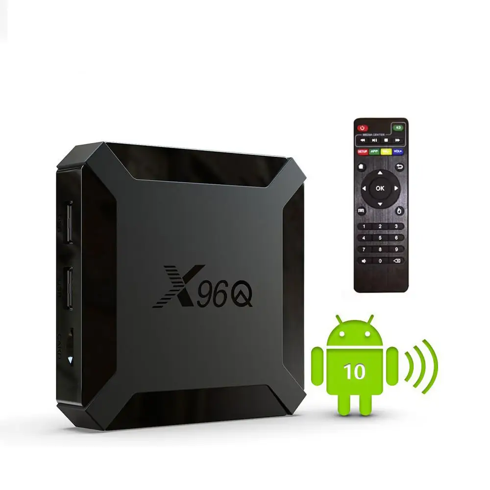 Boîtier TV X96Q Mini, Android 10, 8 go Ram, 10.0 ", 4K/HD, Wifi, décodeur connecté, avec télécommande, 1/8 go, version internationale