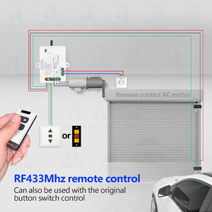 Interruptor de Control remoto RF de 433MHz, receptor 10A, soporte de Control de 2 vías con función de límite para puerta, garaje, toldo, persianas de Motor - Product Image 4