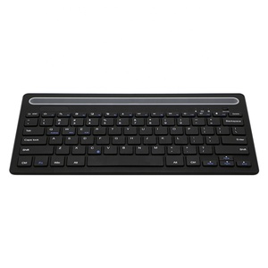 Fábrica al por mayor OEM/ODM Dual Bluetooth Channel Bluetooth Keyboard Teclado inalámbrico con ranura para iPad y teléfonos, iOS Android