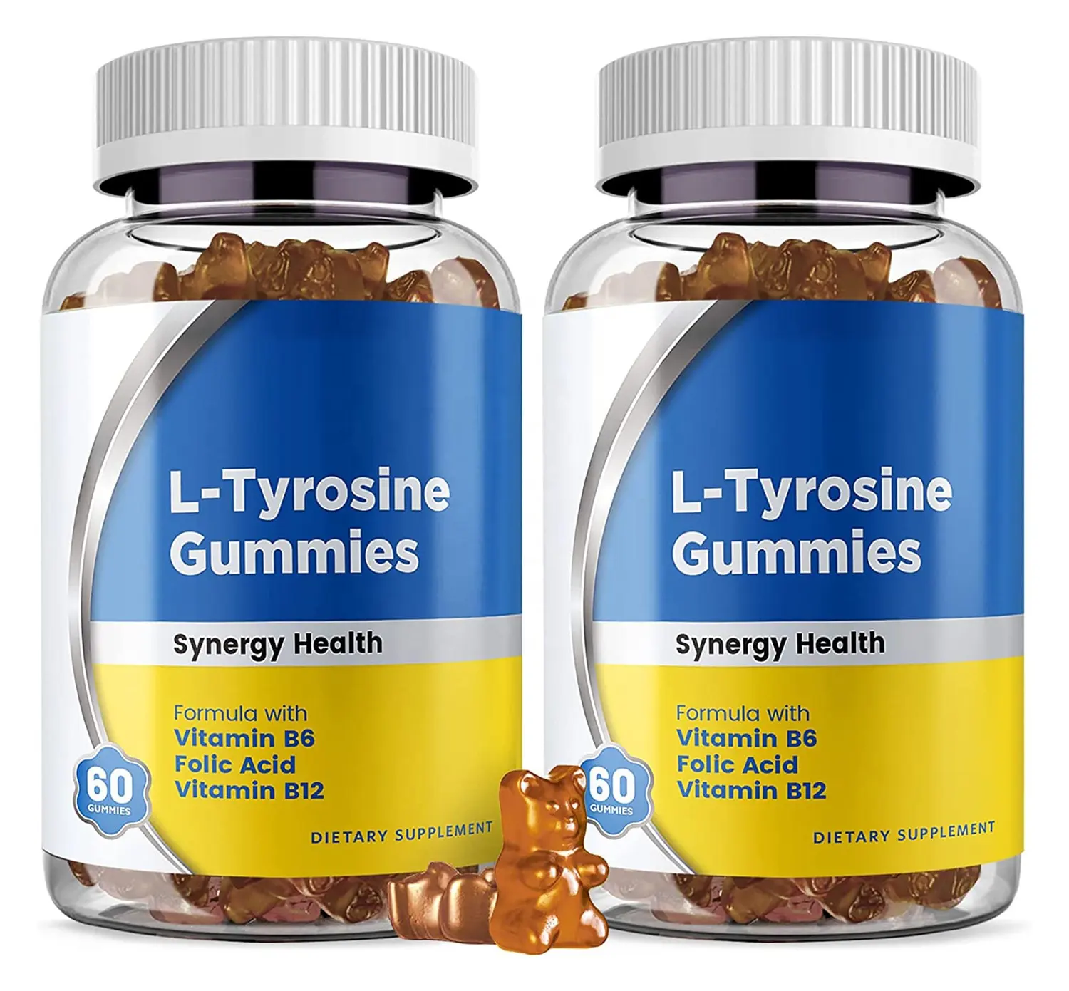 OEM Private Label L-tirosina Gummies con vitamina B complesso di sollievo dall'ansia l'umore aumenta le gummie naturali della tirosina