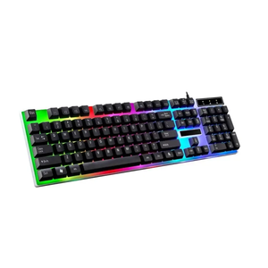 Fábrica personalizada OEM 104 teclas LED retroiluminación Gaming Keyboard Mouse Combo Rainbow Wired Design para PC Desktop - Product Image 2