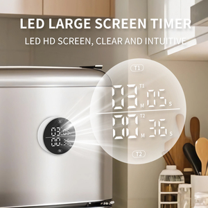 Timer digitale a doppio schermo grande Display a Led Timer di cottura ad alto Volume allarme magnetico per il conteggio verso l'alto/verso il basso della memoria Timer visivo - Product Image 3