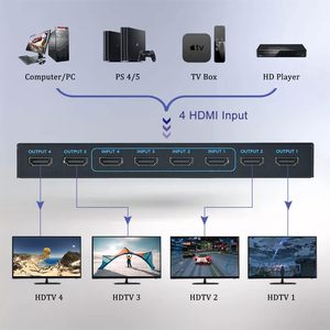 Caja separadora de interruptores HDMI1.4, 4K, HDMI, matriz 4x4, con control remoto