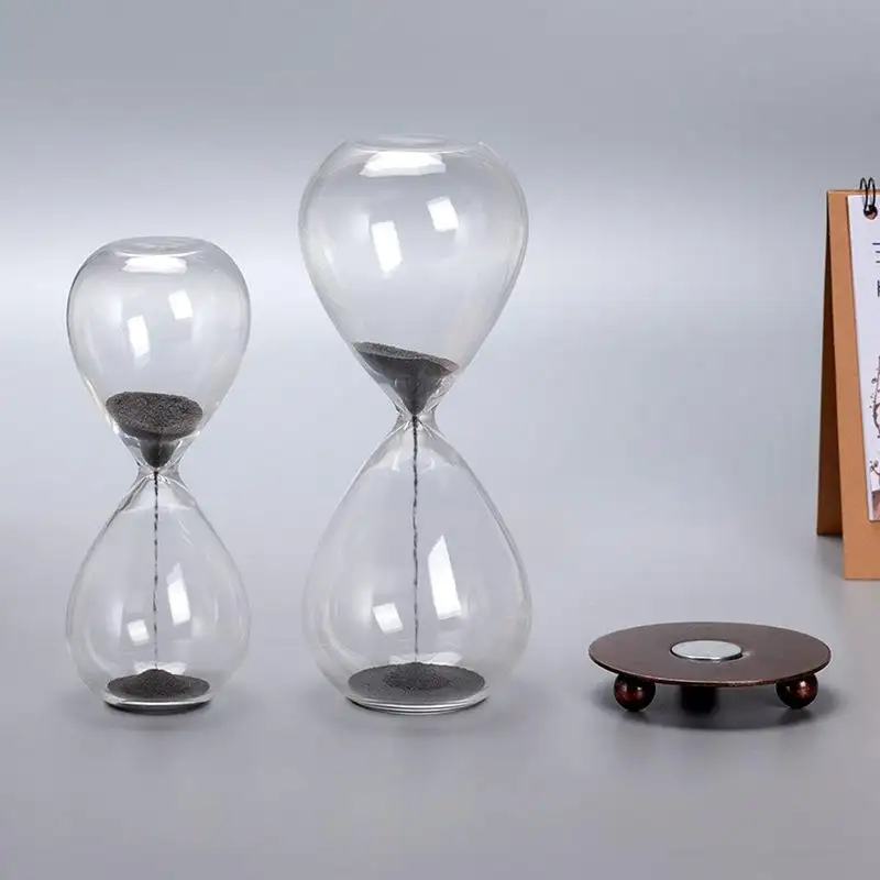 Horloge de sable en forme de sablier magnétique de haute qualité, avec base en métal, pour cadeaux, 3 minutes, nouveau style, livraison gratuite