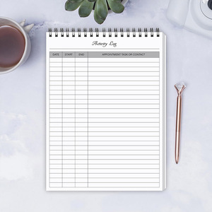 Wholesale 100 Gsm White <strong>Notebook</strong> 54 Sheets to Do List Planner <strong>with</strong> Black Spiral Binding Sewing Activity <strong>Log</strong> Notepad - Product Image 5