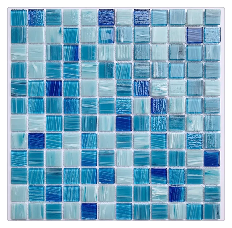 36x36mm Carré Bleu Couleur Verre Mosaïque Mélange Cristal Verre Mosaïque