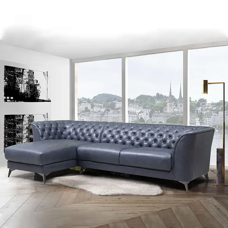 Mobília italiana em forma de l, venda quente, móveis seccionais em couro, para sala de estar, para casa