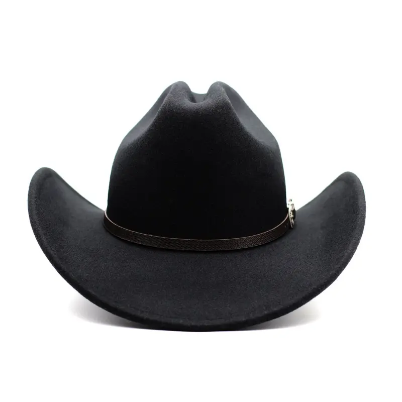 Chapeaux de cowboy occidentaux en fausse laine, nouvelle forme tendance, en vrac, événements de bar, sombreros, noir, en feutre, fedora, vente chaude, vente en gros