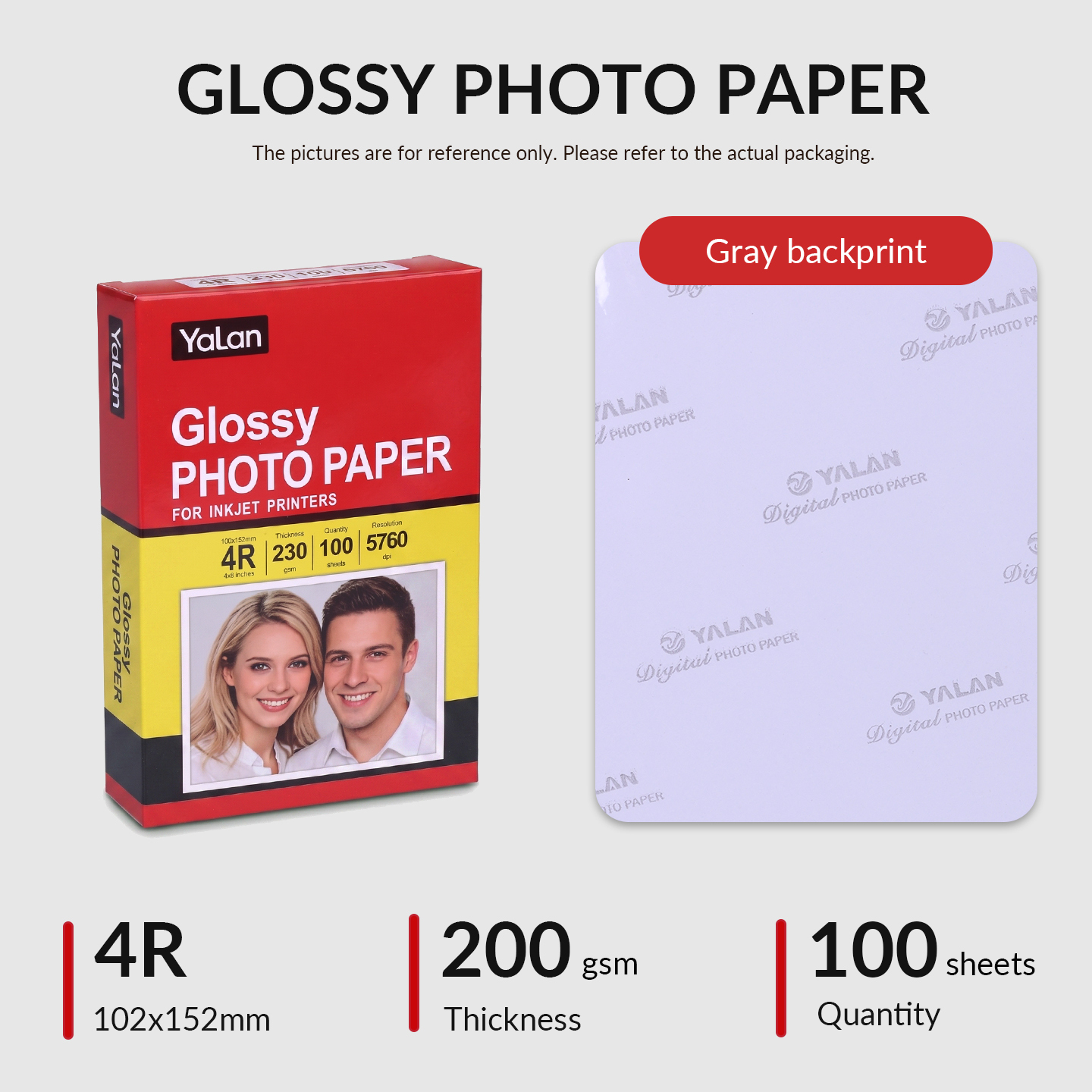 Papel fotográfico brillante 4*6 de 200 g