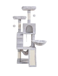 Acogedor interior <span class=keywords><strong>Cat</strong></span> <span class=keywords><strong>Tree</strong></span> Tower Multi-Level <span class=keywords><strong>Cat</strong></span> Furniture Condo con percha de felpa acolchada y rascador - Product Image 6