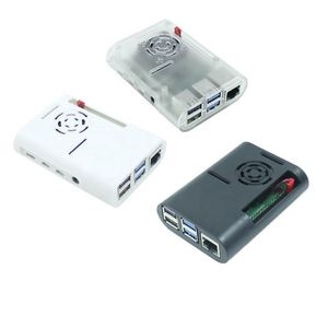 Funda protectora de plástico para Raspberry Pi 4 Modelo B, carcasa de plástico transparente, color blanco y negro, adecuada para Raspberry Pi 4