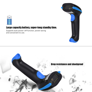 Lector de código de barras inalámbrico 2D de matriz de datos PDF417, código Qr, escáner de código de barras resistente, compatible con pantalla de escaneo
