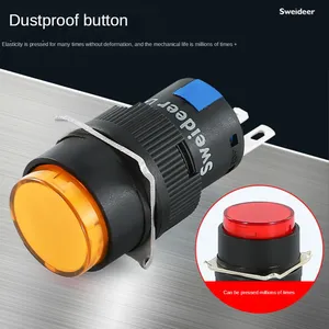 16mm LED Illuminated Round/<strong>rectangle</strong>/square Self-locking Momentary 5pin 8pin Plastic Start Stop Game Arcade <strong>Push</strong> <strong>Button</strong> <strong>Switch</strong> - Product Image 6