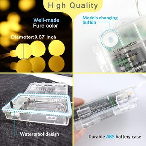 Caja de batería para exteriores 3AA, cadena de luz, 9 funciones, 50 LED G10, forma de bola, árbol de vid, luces de Navidad para todos los festivales - Product Image 4