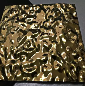 Lamina di acciaio inossidabile 304 oro con finitura a vibrazione 1.2mm per rivestimenti di pareti e colonne di fascia alta - Product Image 1