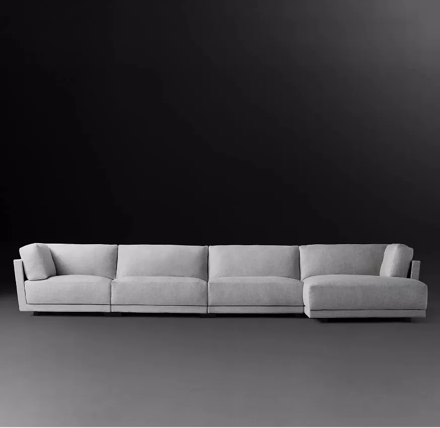 Sassanid OEM Nhà cung cấp Trung Quốc bán buôn sofa hiện đại cắt tùy chỉnh cho nhà phòng khách lars Modular sofa Chaise cắt