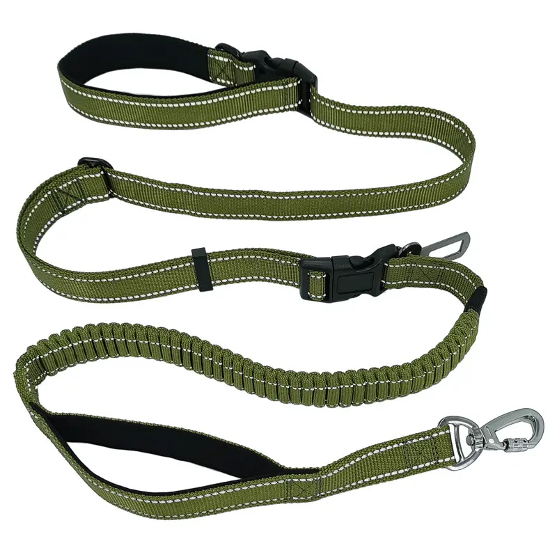 Manufacturer Wholesale Hands Released Multi-colors Nylon Bungee Running Pet dog leash