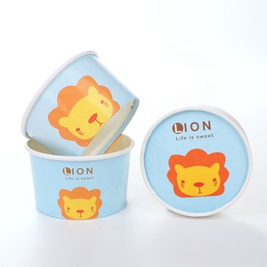 Özel Logo 5oz kağıt dondurma bardağı/kapaklı kase Mini fincan Set dondurma ruloları kase kağıt bardaklar tatlı konteyner - Product Image 6