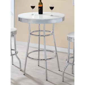 カスタマイズ屋外パブレストランダイニングブラックバーテーブルセットメタルラウンドハイテーブルとスツールセットバー - Product Image 4