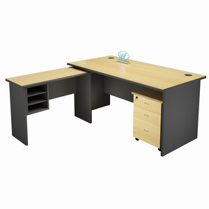 Simple Wooden Office Furniture Melamine Top Classic Type Scratch Proof <strong>Computer</strong> <strong>Table</strong> <strong>Three</strong> Drawers Office Desk