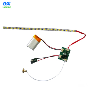 Tira de LED recargable con batería, tira de luz LED 2835, Interruptor táctil Blanco cálido, DIY marco de fotos, tira LED