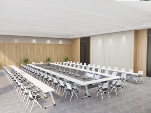 带轮子的Dingyou会议桌办公可堆叠的桌子家具办公桌可移动折叠桌，用于员工会议培训 - Product Image 3