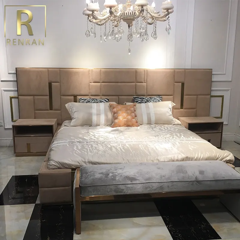 Foshan mobilya İtalya tasarım son modern yatak odası mobilyası kaliteli ev mobilyaları özelleştirilmiş lüks yatak