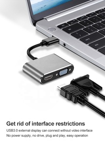 Concentrador de red USB 3,0 2 en 1 a HDMI, adaptador VGA compatible con 1080P, multipantalla, convertidor USB para Windows 7/8/10 OS, accesorios de PC - Product Image 6