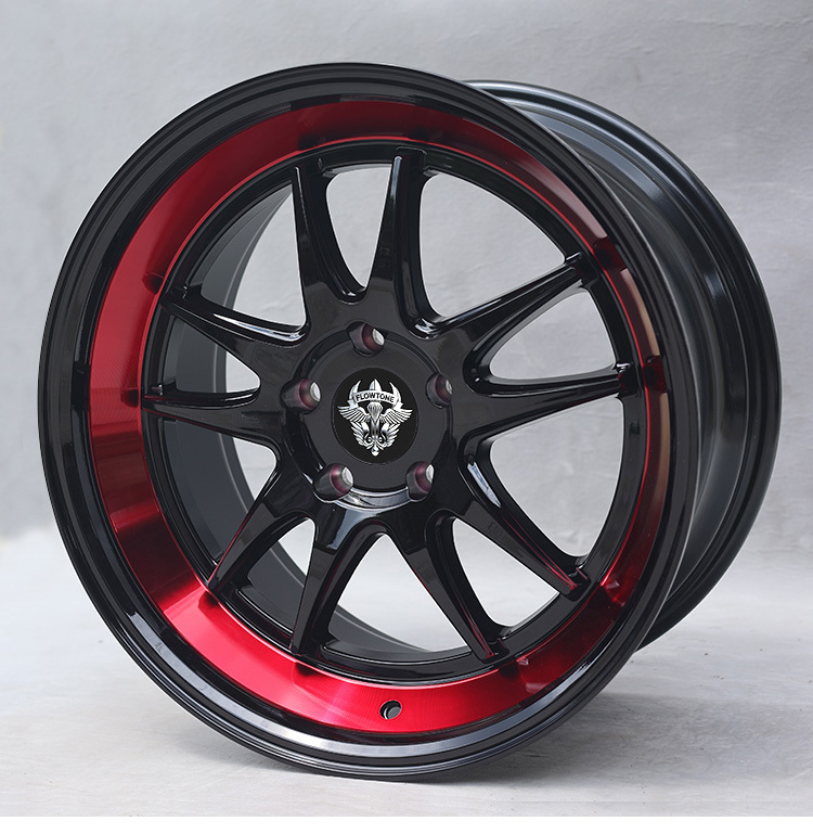 Black machine edge red clear paint