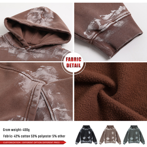 Mùa Thu Cổ Điển Nặng 400gsm Rửa Áo Đất Hoang Graffiti Sơn Phun Lỏng Lông Cừu Áo Thun Trùm Mũ Trùm Cho Nam Giới - Product Image 6