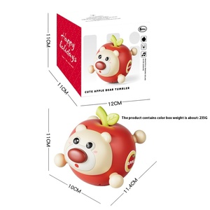 Bebek elma roly-poli diş kaşıyıcı çıngırak yumuşak plastik yumuşak kauçuk eğitim erken öğrenme ses kavrama topu oyuncak yatıştırıcı çiğneme - Product Image 6