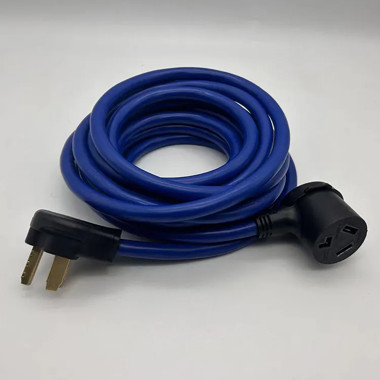 ETL Heavy Duty RV Extension Cord 30amp 10-30P to 10-30R Cable 10AWG/3 STW 25FT PVC Blue Home Appliance 3pin Nema 14-50r to 10