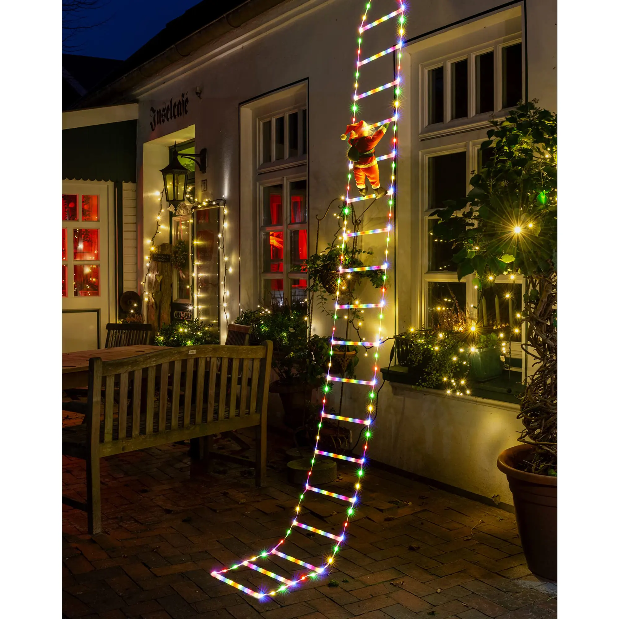 Garten fenster Warmweiß 10ft Weit verbreitete Anwendung von Weihnachts lichtern Dekorative Leiter lichter LED-Weihnachts lichter