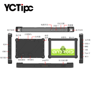 YCTipc tableta industrial a prueba de agua IPS 10 pulgadas WIN-10 tableta OEM WiFi tableta BT CPU MTK8788 RAM 4GB ROM 64GB Incell - Product Image 5