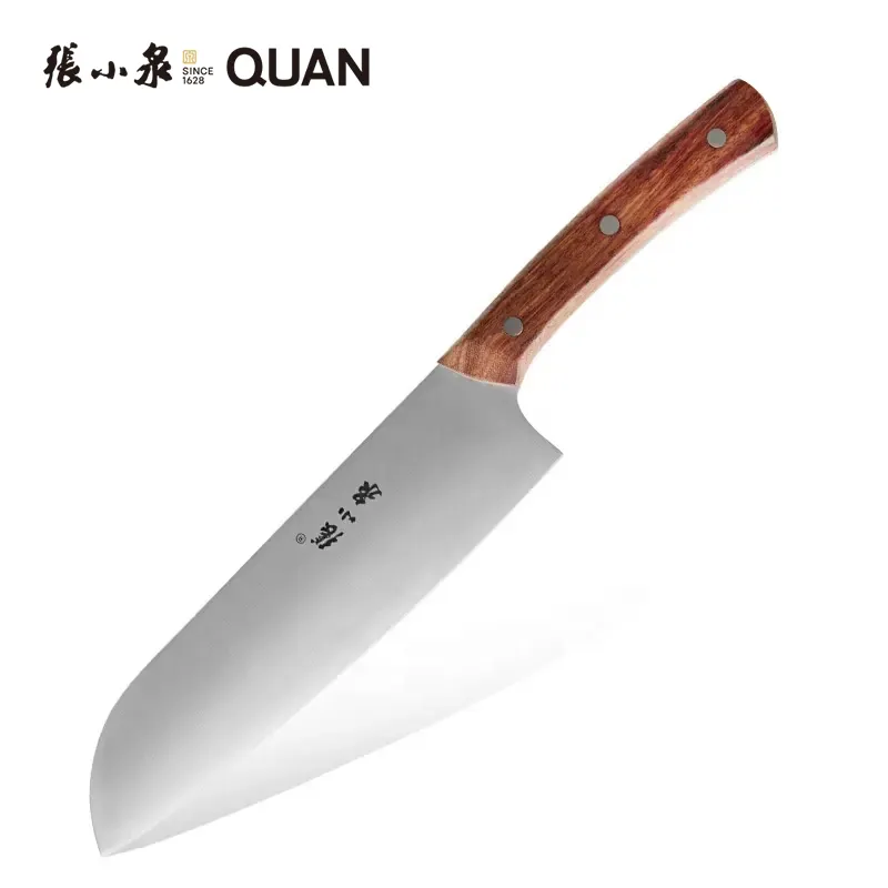 Faca de chef de cozinha de 7 polegadas, faca santoku, cabo de madeira, utensílios de cozinha