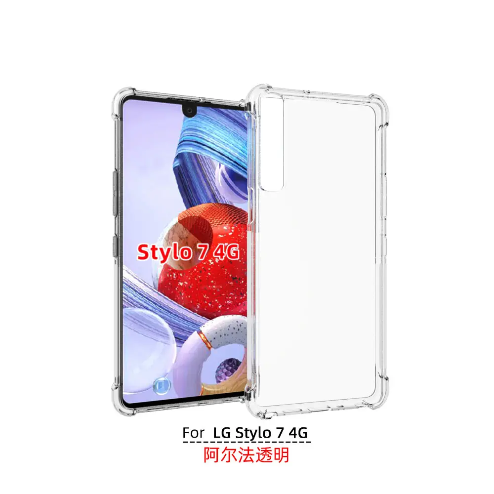 אנטי טיפה בחזרה נקה כיסוי עבור lg stylo 7 5 גרם k92 5g קטיפה אופנה שקוף shockproof shockproof shockpu