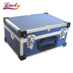 蓝色空多铝手提箱工具箱坚固铝箱运输飞行箱 - Product Image 1