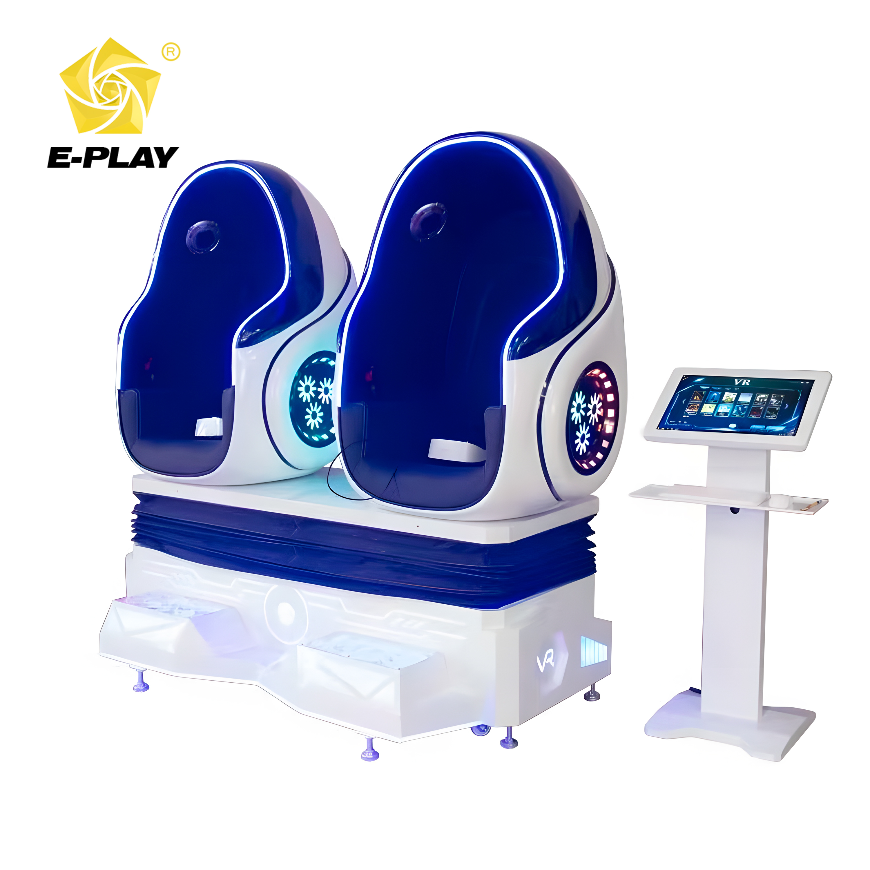 Silla doble tipo huevo VR blanca