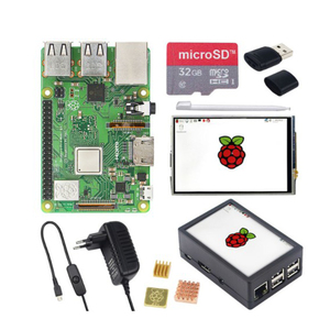 Raspberry Pi 3 modello B + 3.5 pollici Touchscreen LCD + ABS Case + 32GB scheda SD + 3A adattatore di alimentazione + dissipatori + HDMI per RPI 3B Plus