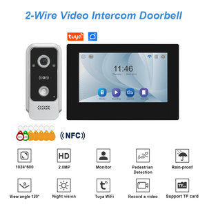 XSL 1080p Wifi Sistema de intercomunicación audiovisual 2 cables 7/10 pulgadas Alarma Teléfono Intercomunicador Video remoto Timbre - Product Image 6