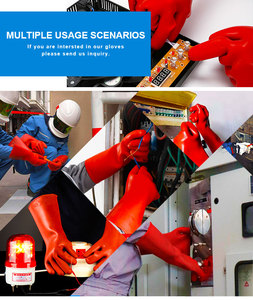 Customized Color High Voltage Safety Protective 12 Kv Rubber Electrical Insulating <strong>Gloves</strong> for Lineman