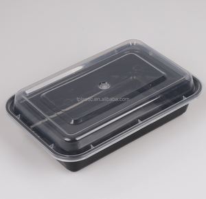 Kapaklı yüksek kaliteli BPA ücretsiz plastik PP deli konteyner kare siyah gıda sınıfı konteyner mikrodalga güvenli - Product Image 2